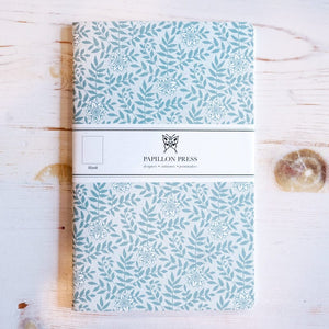Limited Edition Letterpress Notebook: American Victorian Block Printed Notebook Papillon Press Sage - Blank 