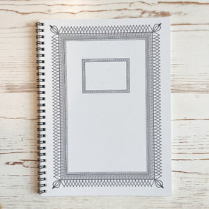 Ornamental Frame Wire Bound Notebook - Medium Wire Bound Notebook Papillon Press 