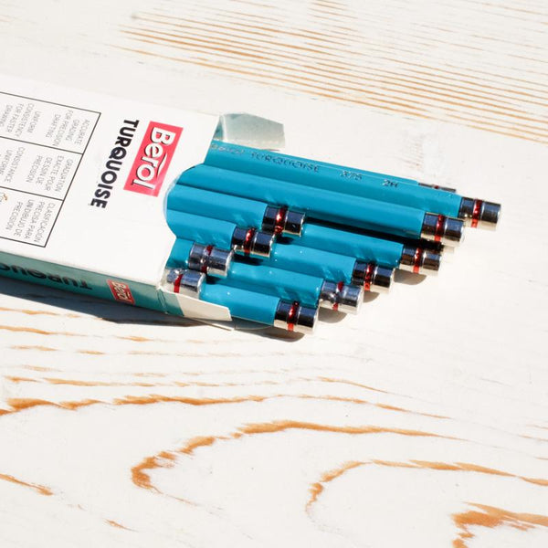 Vintage Berol Turquoise Pencils: 4H-4B Papillon Press 