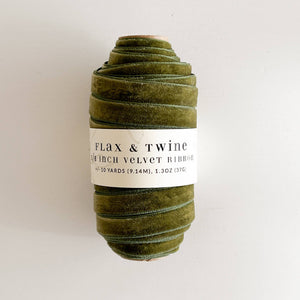 Flax & Twine 3/8" Velvet Ribbon - 10 Yards Flax & Twine Jasper 