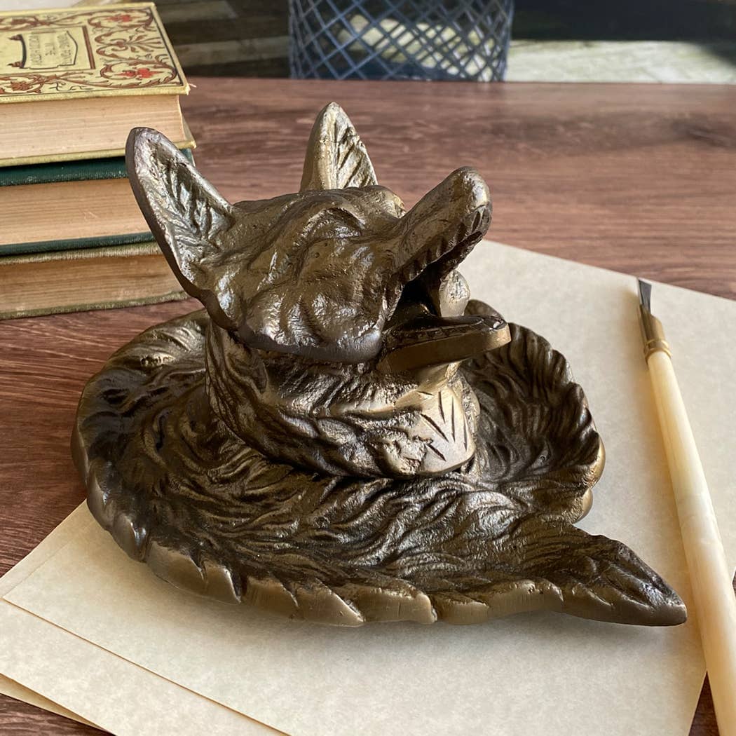 Fox Head Inkwell - Antique Reproduction Madison Bay Co. - Historical Home Decor Reproductions 