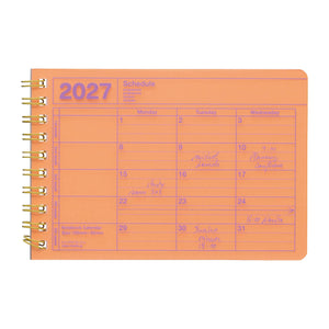 Notebook Calendar 2027 – Monthly Planner with Notes B7, XS Planner MARK'S Inc. Neon Orange 