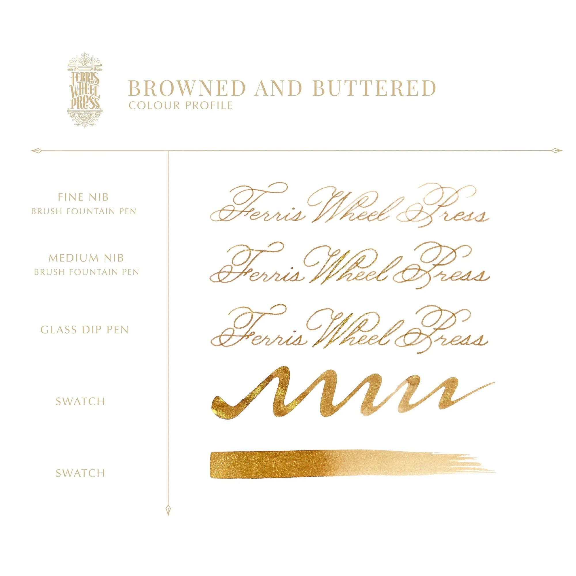 38 ml - Browned and Buttered Bottled Ink Ferris Wheel Press 