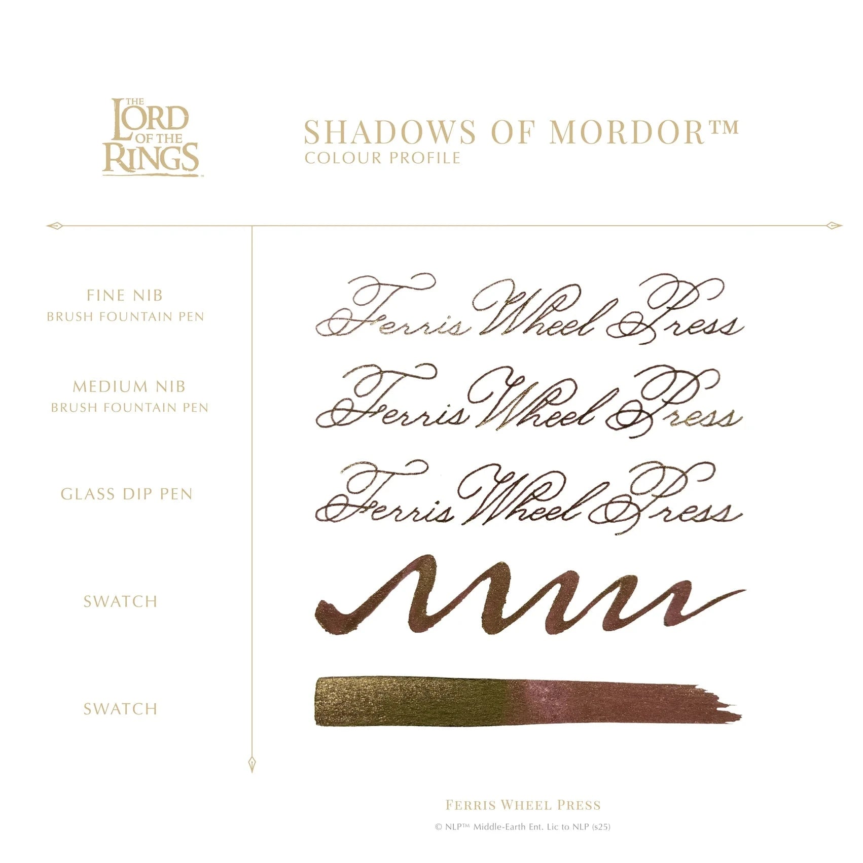 FWP x LOTR - Shadow of Mordor - 28ml Bottled Ink Ferris Wheel Press 