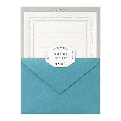 Letterpress Frame Letter Set Writing Stationery Midori 