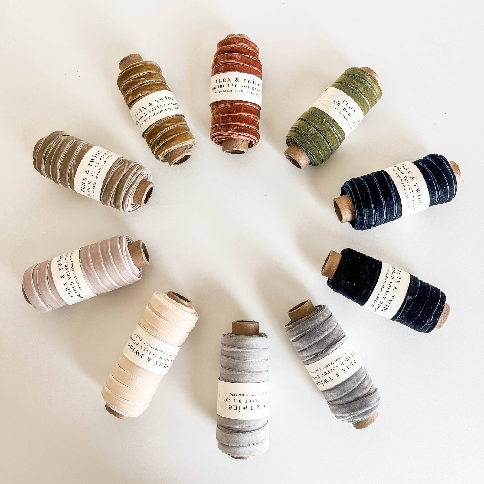 Flax & Twine 3/8" Velvet Ribbon - 10 Yards Flax & Twine 