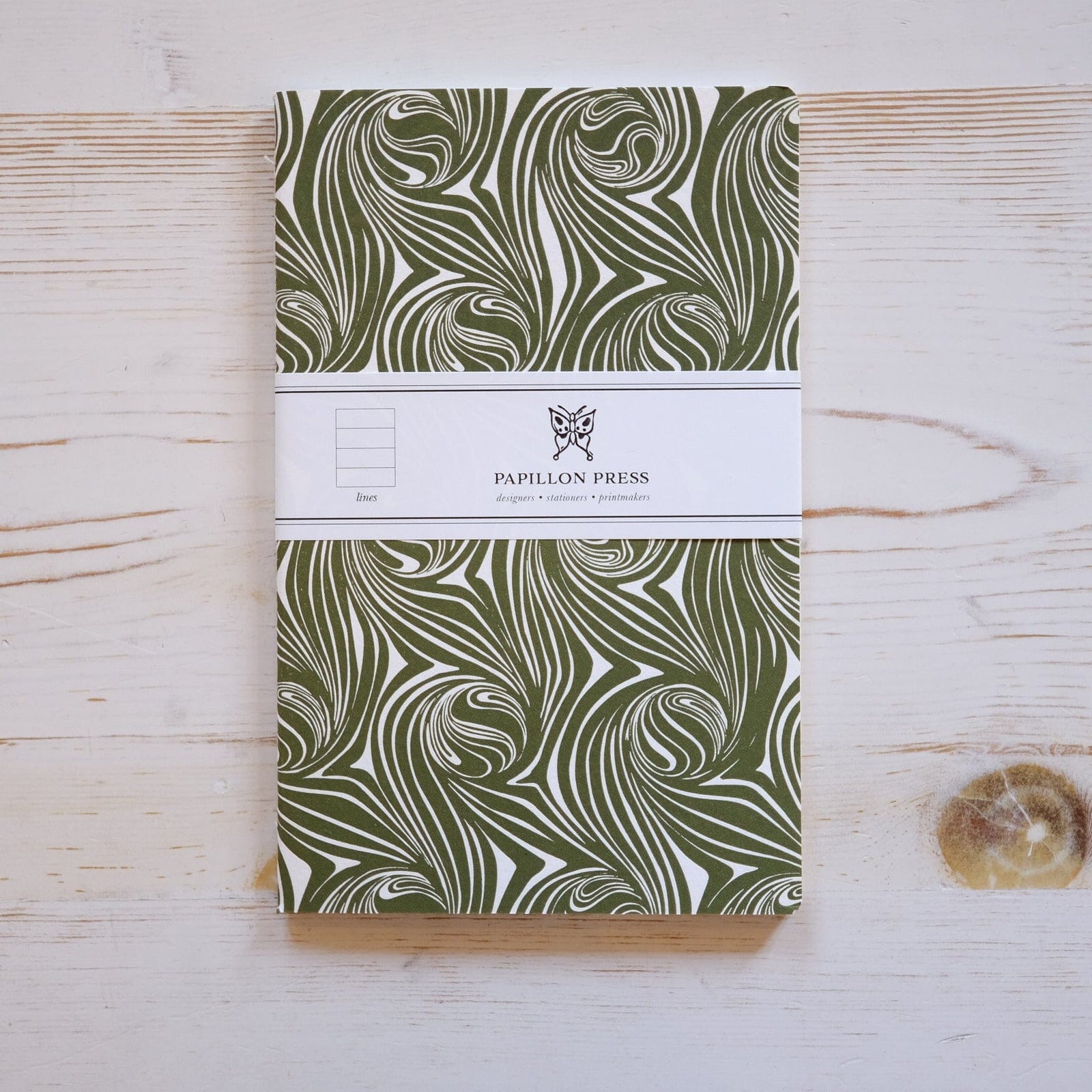 Limited Edition Letterpress Notebook: Psychedelic Swirl Block Printed Notebook Papillon Press 