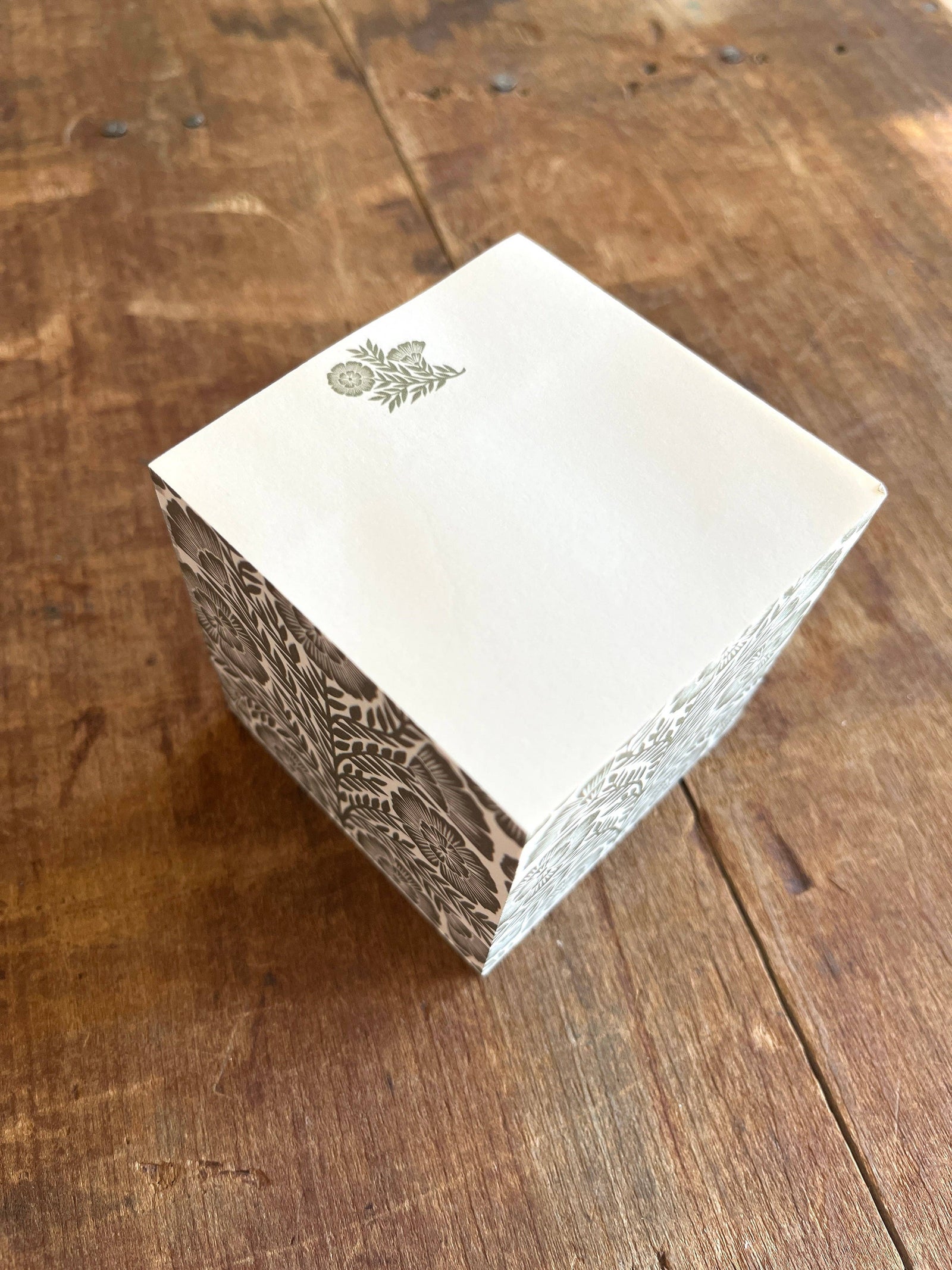 Carved Floral Memo Block Notepad Katharine Watson 