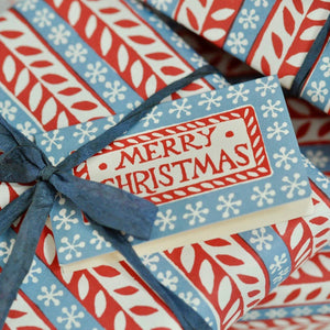 Pack of Merry Christmas Gift Cards Red and Blue Cambridge Imprint 