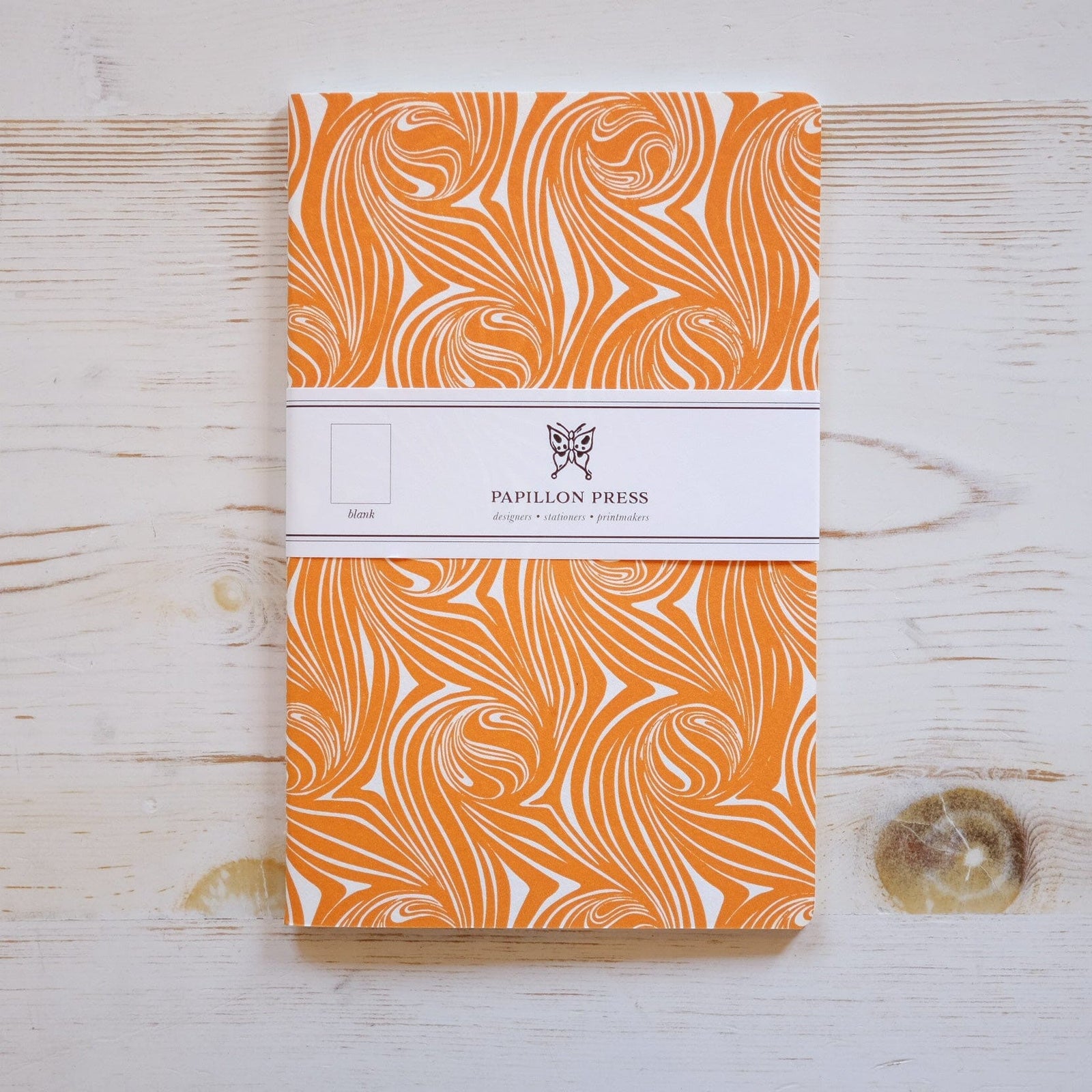 Limited Edition Letterpress Notebook: Psychedelic Swirl Block Printed Notebook Papillon Press 