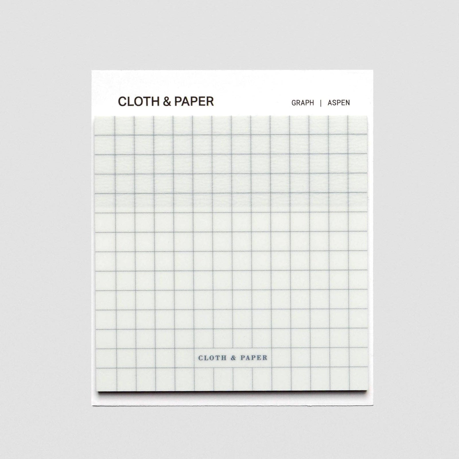 Graph paper with grid lines on a white background, branded 'Cloth & Paper'.