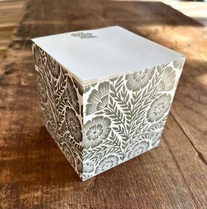 Carved Floral Memo Block Notepad Katharine Watson 