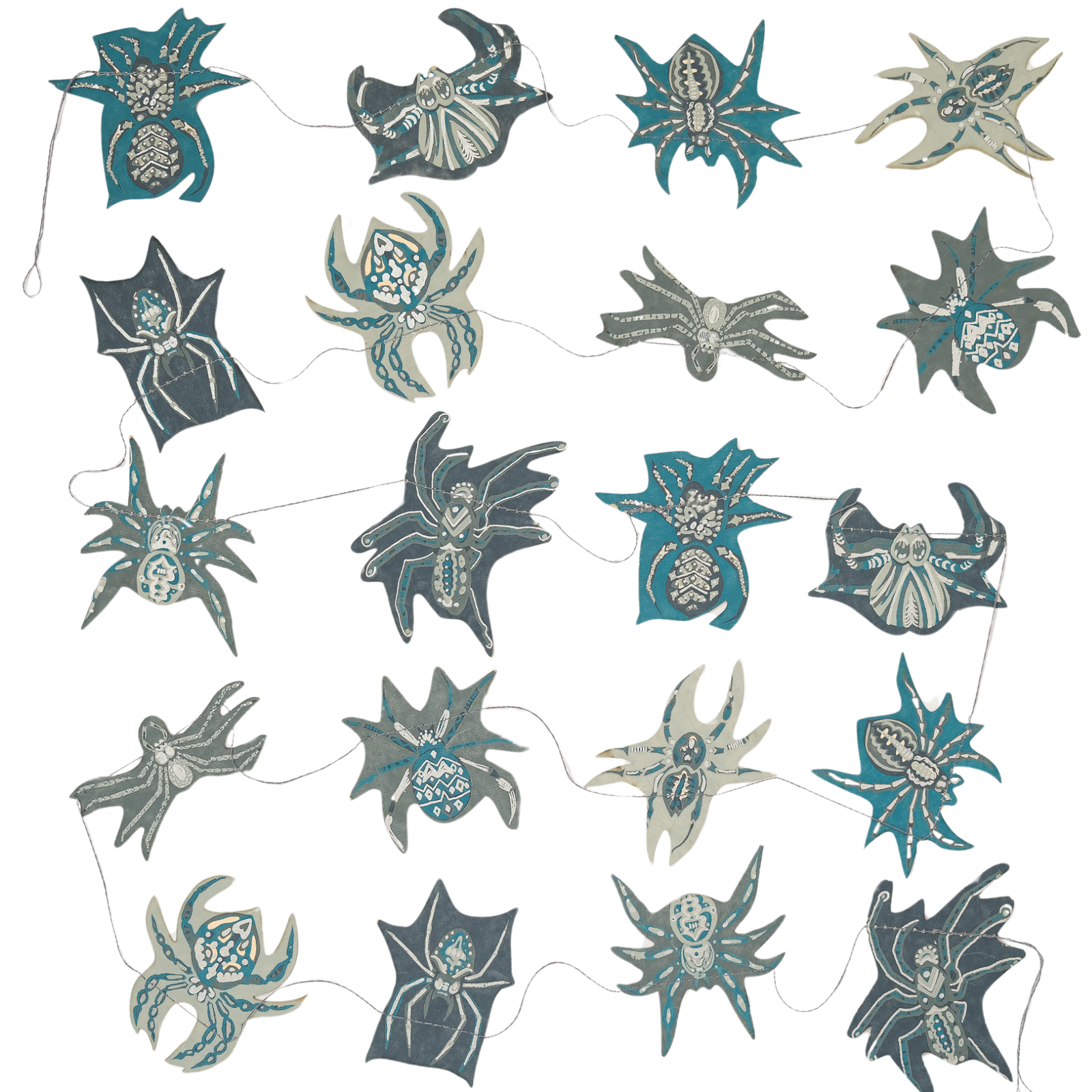 Square image of a spider garland by east end press, designed in scotland and hand screen printed in Jaipur.