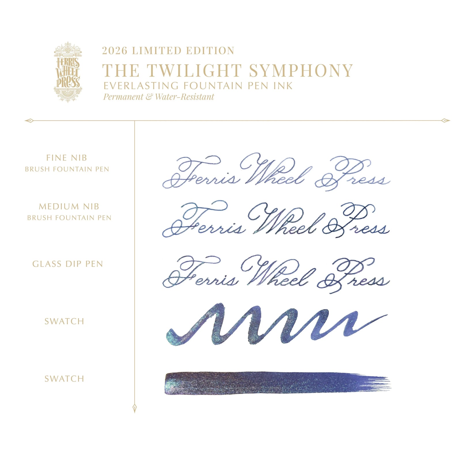 Permanent Ink - Twilight Symphony Bottled Ink Ferris Wheel Press 