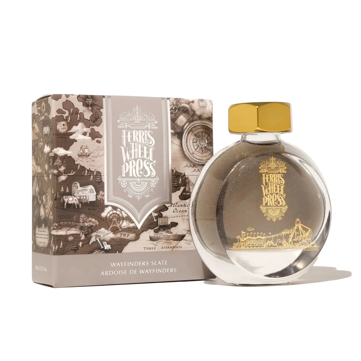 38 ml - Wayfinders Slate Bottled Ink Ferris Wheel Press 