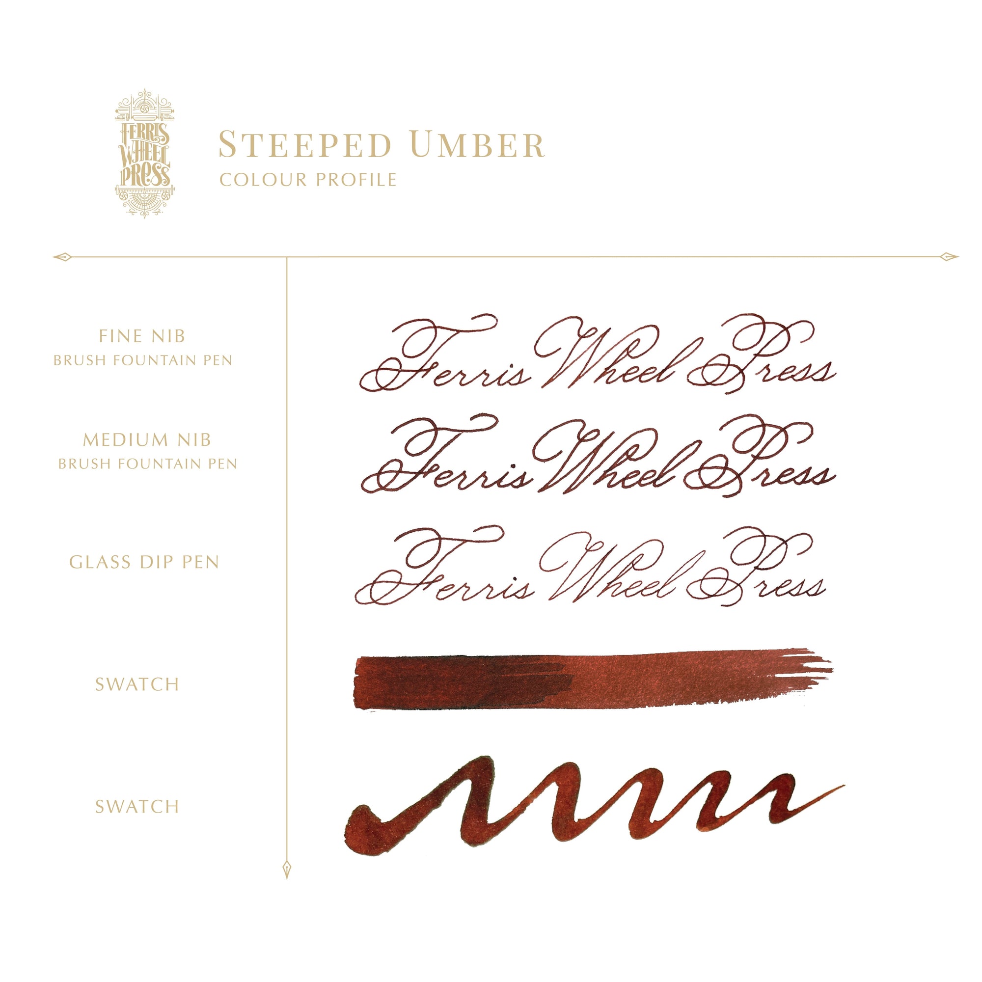 38ml - Steeped Umber Ink Bottled Ink Ferris Wheel Press 