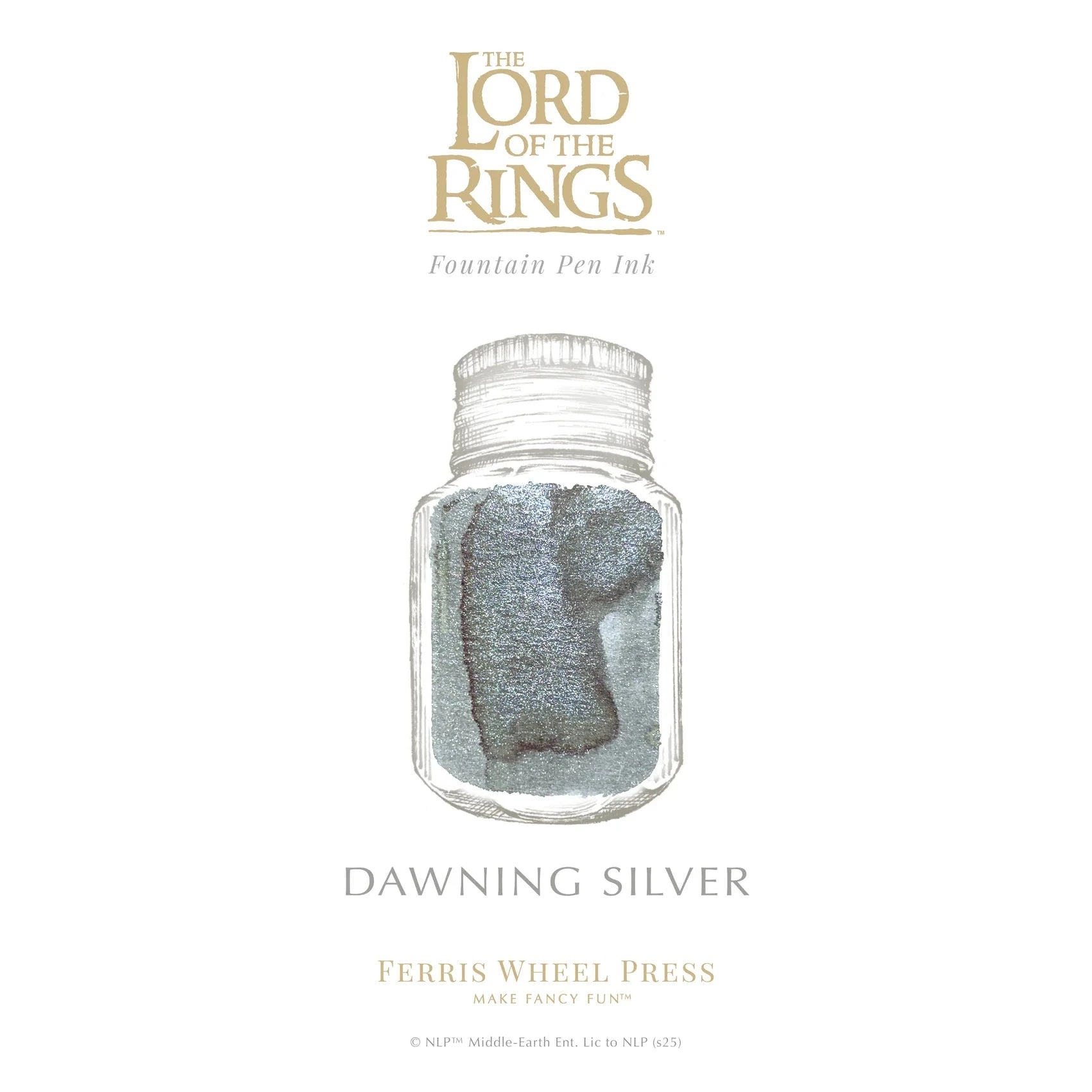 FWP x LOTR - Dawning Silver - 28ml Bottled Ink Ferris Wheel Press 