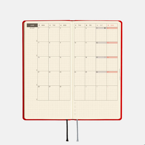Hobonichi Techo 2027 Weeks Colors: Poppy Red