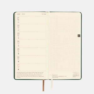 Hobonichi Techo 2027 Weeks Leather: Forest Green