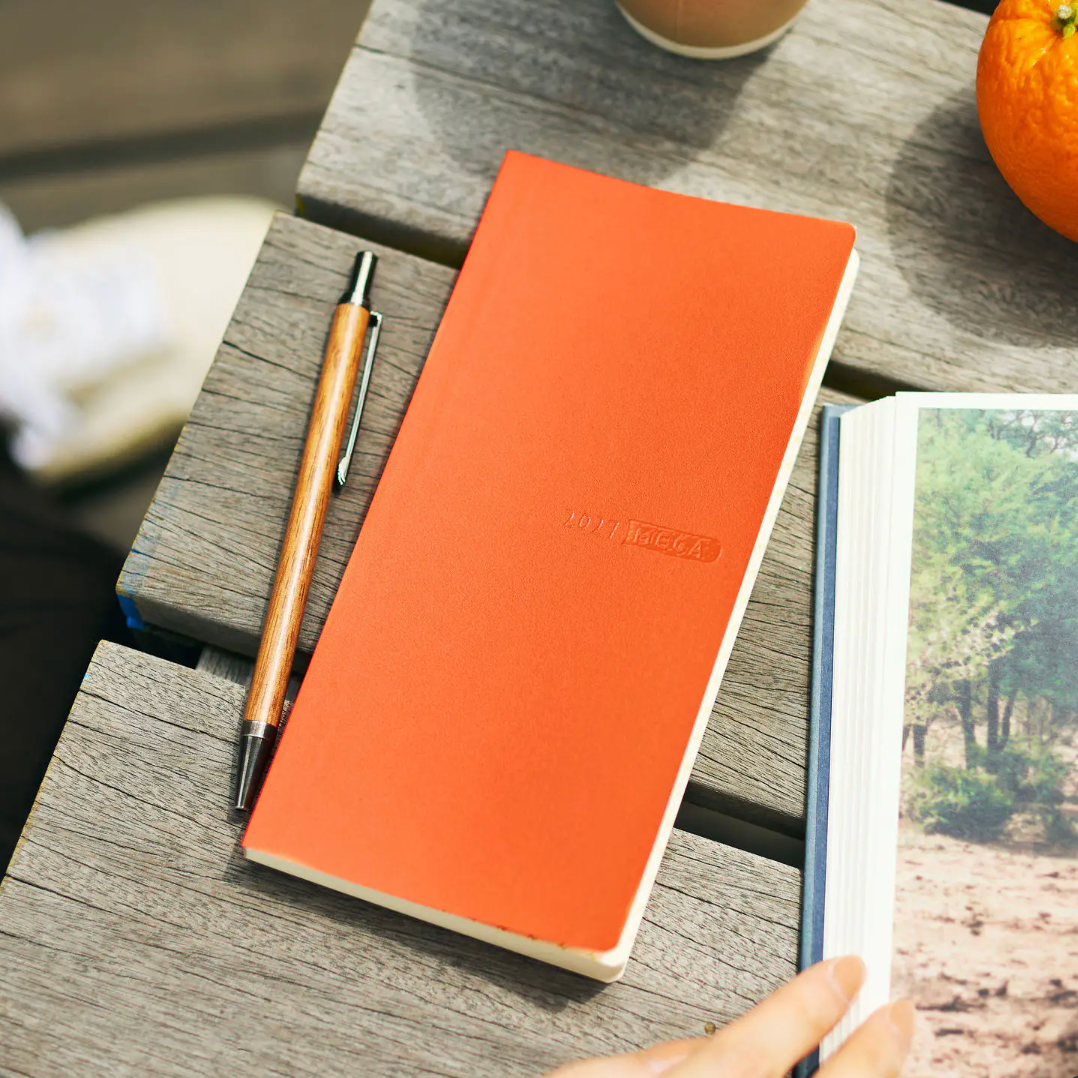 Hobonichi Techo 2027 Weeks MEGA Sneaker: Mandarin Orange