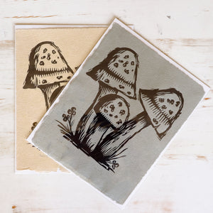 Mushroom Woodcut print