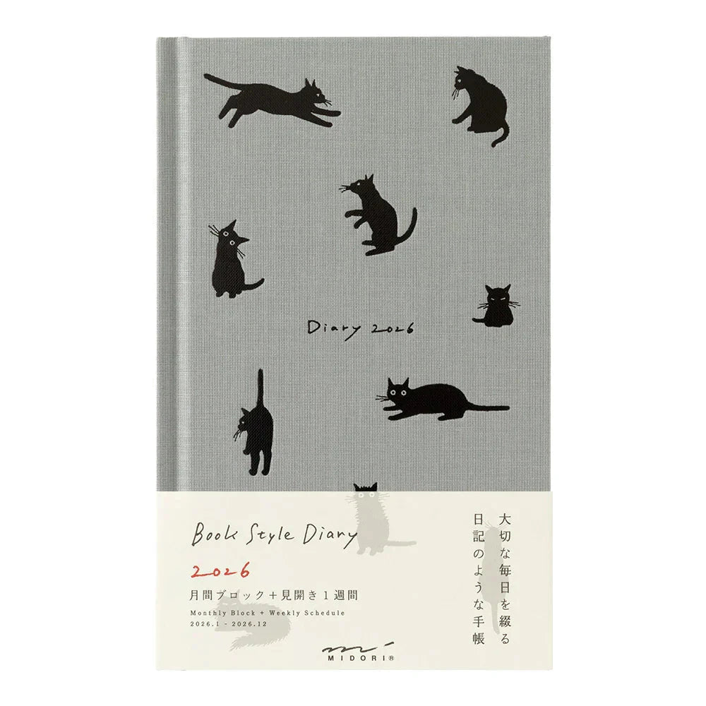 Midori 2026 B6 Planner: Gray Cat Planner Midori 