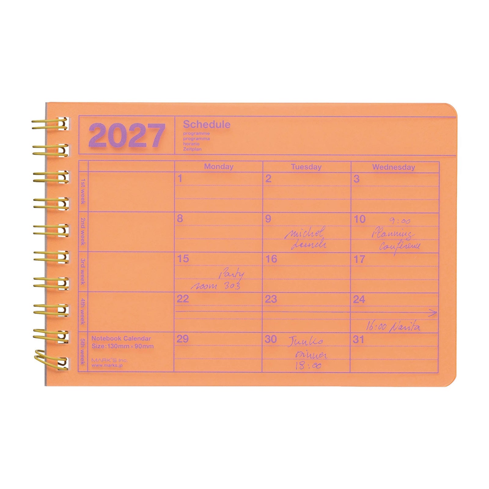 Notebook Calendar 2027 – Monthly Planner with Notes B7, XS Planner MARK'S Inc. 