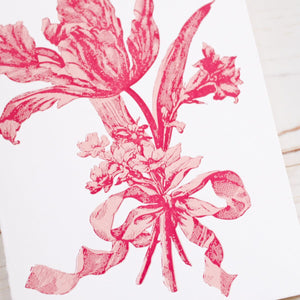 Letterpress Pink Tulip Greeting Card Greeting Card Papillon Press 
