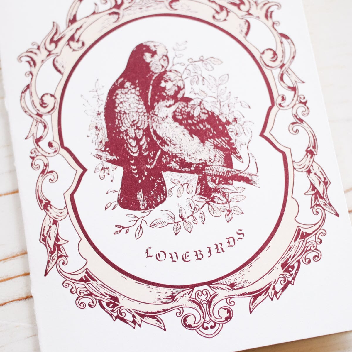 Letterpress Lovebirds Greeting Card Greeting Card Papillon Press 