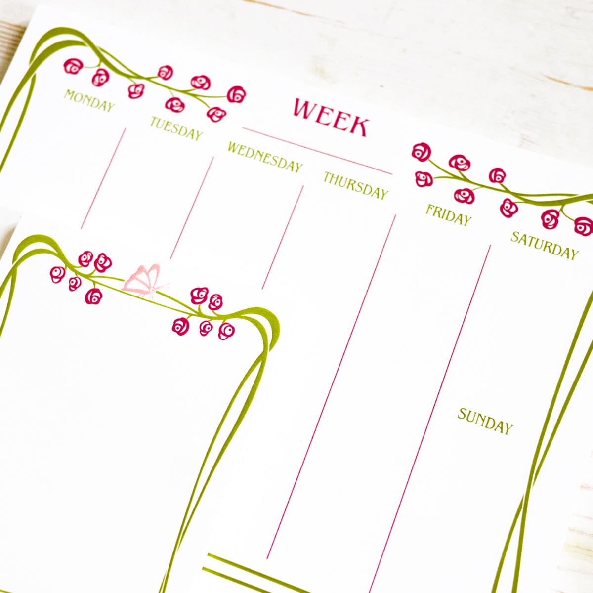 Papillon Nouveau Weekly Desk Pad Notepad Papillon Press 