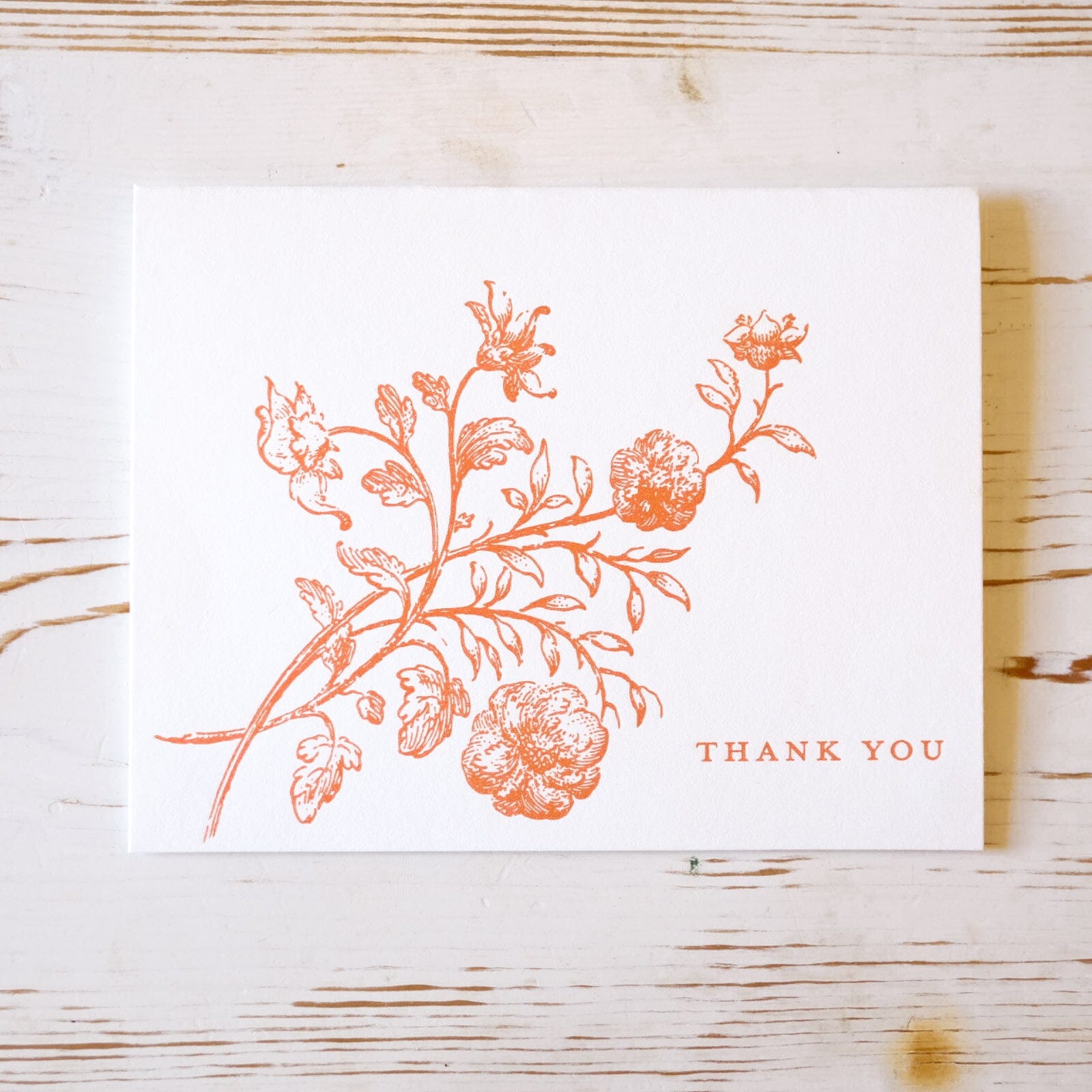 Thank You Letterpress Card Greeting Card Papillon Press Single card - orange 