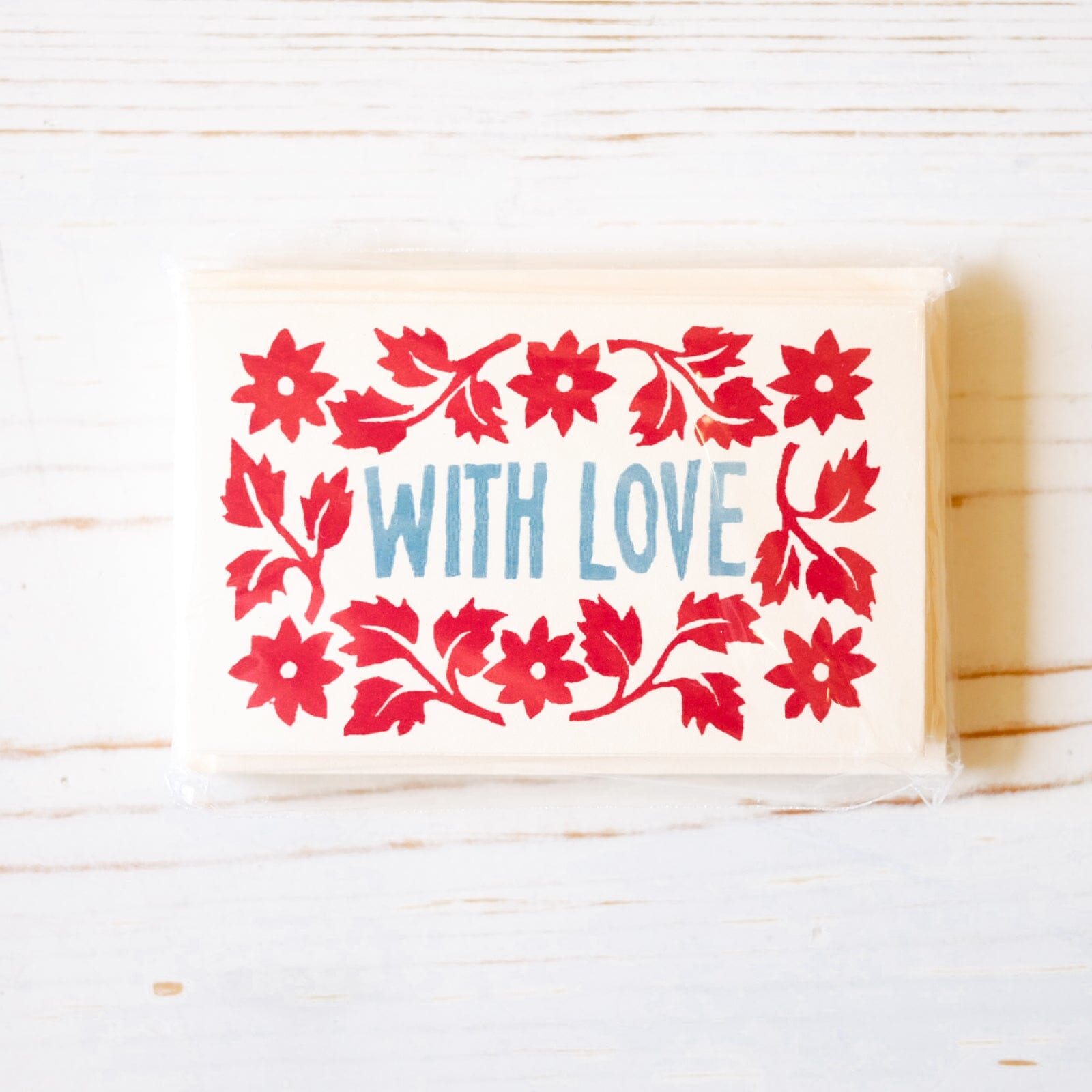 Pack of "With Love" Gift Cards Gift Card Cambridge Imprint Red and Blue 