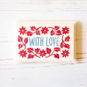 Pack of "With Love" Gift Cards Gift Card Cambridge Imprint Red and Blue 