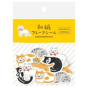 Washi Flake Stickers - Multiple Designs Sticker Furukawa Shiko Cat 
