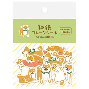 Washi Flake Stickers - Multiple Designs Sticker Furukawa Shiko Shiba Inu 