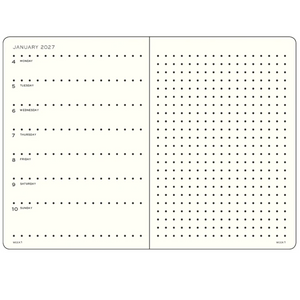 Weekly Planner and Notebook 2027, 12 Months - Dotted