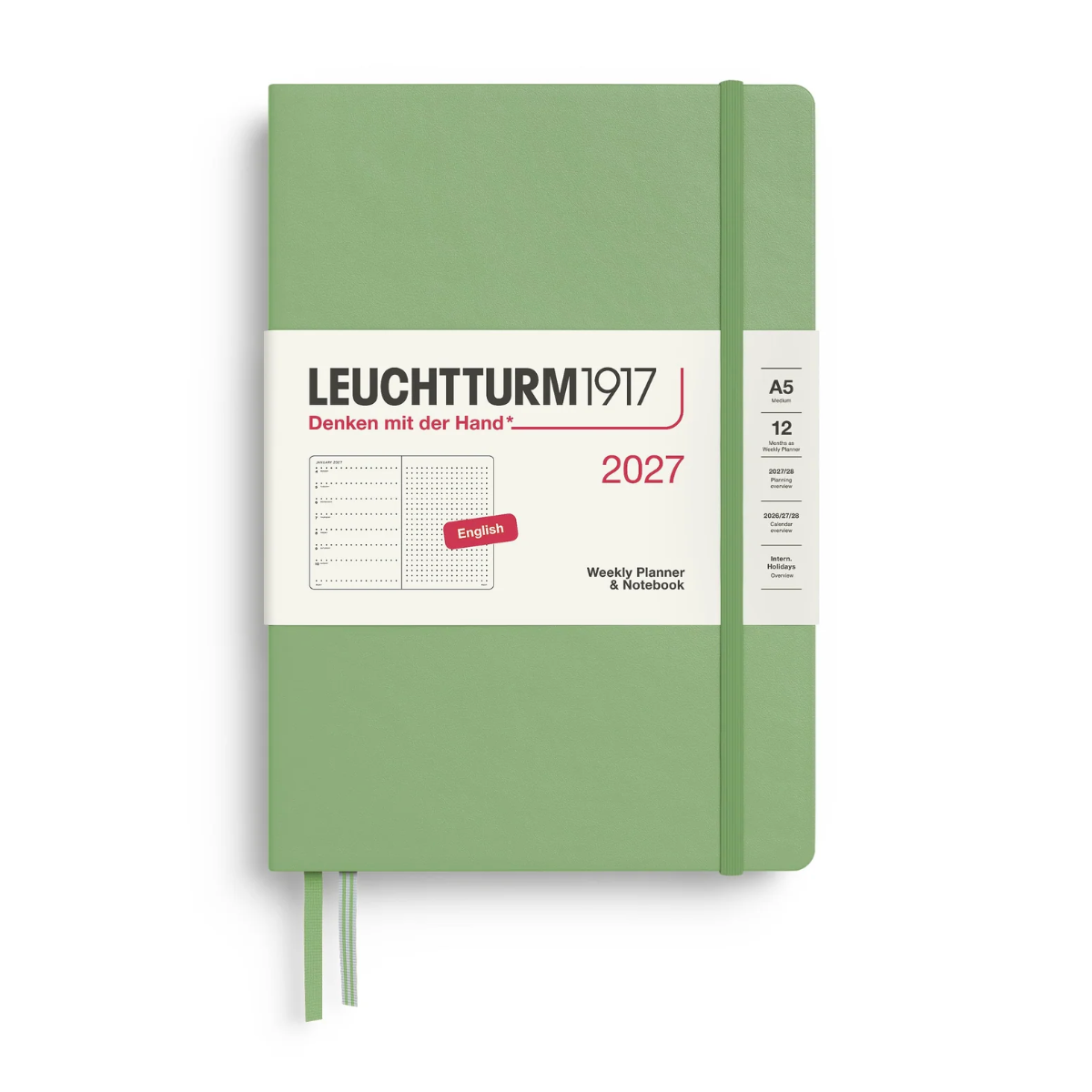 Weekly Planner and Notebook 2027, 12 Months - Dotted