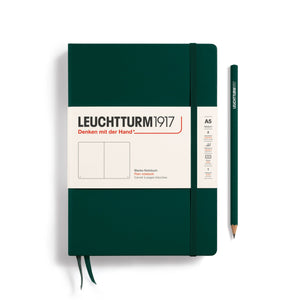 A5 Medium Notebook - Hardcover Notebook Leuchtturm1917 Forest Green Blank 