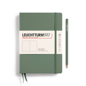 A5 Medium Notebook - Hardcover Notebook Leuchtturm1917 Olive Blank 