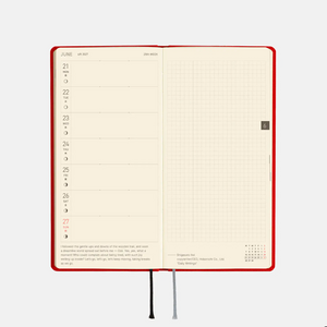 Hobonichi Techo 2027 Weeks Colors: Poppy Red