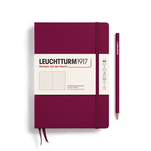 A5 Medium Notebook - Hardcover Notebook Leuchtturm1917 Port Red Dotted 