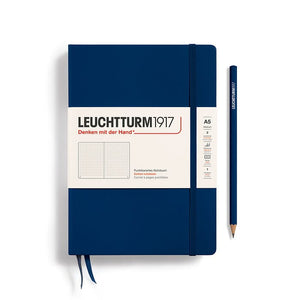 A5 Medium Notebook - Hardcover Notebook Leuchtturm1917 Navy Dotted 