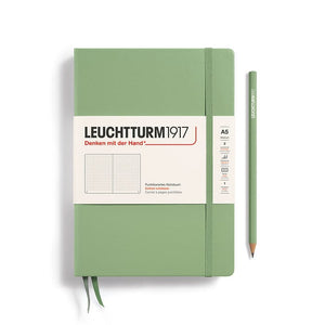 A5 Medium Notebook - Hardcover Notebook Leuchtturm1917 Sage Dotted 