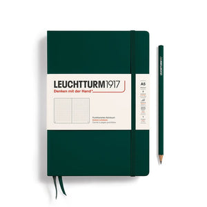 A5 Medium Notebook - Hardcover Notebook Leuchtturm1917 Forest Green Dotted 