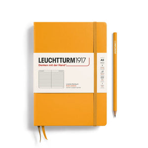 A5 Medium Notebook - Hardcover Notebook Leuchtturm1917 Rising Sun Lined 