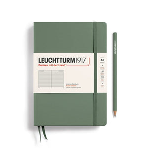 A5 Medium Notebook - Hardcover Notebook Leuchtturm1917 Olive Lined 