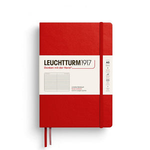 A5 Medium Notebook - Hardcover Notebook Leuchtturm1917 Cherry Lined 