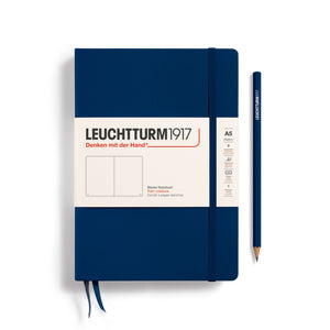 A5 Medium Notebook - Hardcover Notebook Leuchtturm1917 Navy Blank 