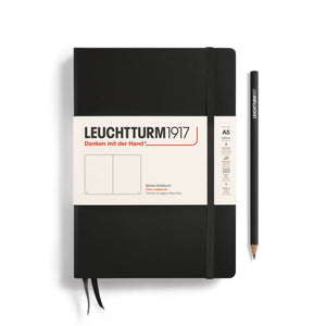 A5 Medium Notebook - Hardcover Notebook Leuchtturm1917 Black Blank 