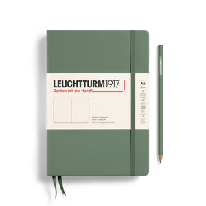 A5 Medium Notebook - Hardcover Notebook Leuchtturm1917 Olive Blank 